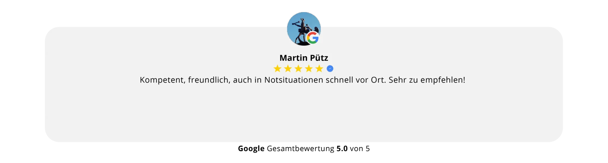 Bewertung Nummer 1 eines Kunden