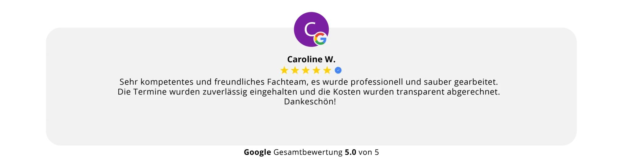 Bewertung Nummer 3 eines Kunden